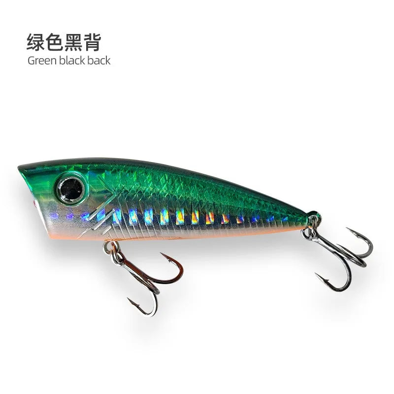 New Fishing Lures Topwater Popper Bait 6.3cm 6.3g Hard Bait Trout Bass Artificial Wobblers Plastic Lure Fishing Tackle with Hook - Fishing Hooks from Linloft.