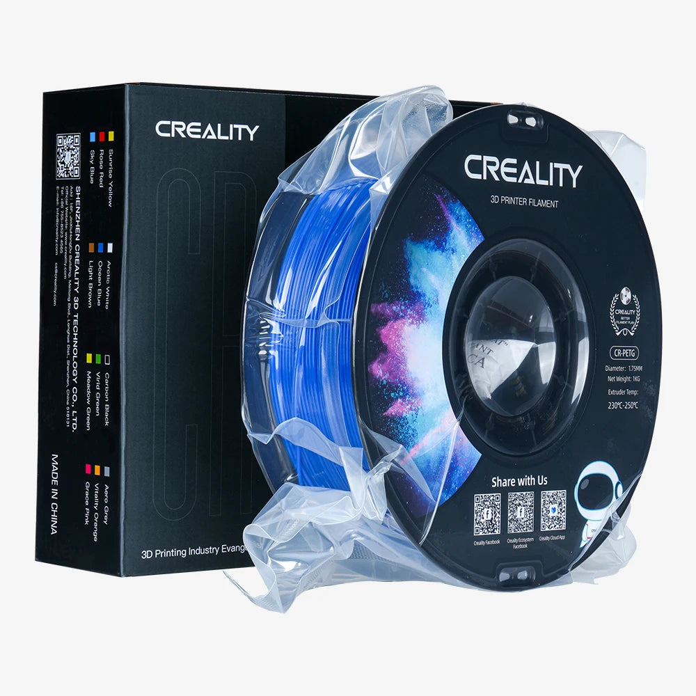 Creality CR-PETG Filament 1.75 mm Excellent Toughness Odourless Non-Toxic Moisture Resistant 1KG Filament for 3D Printer