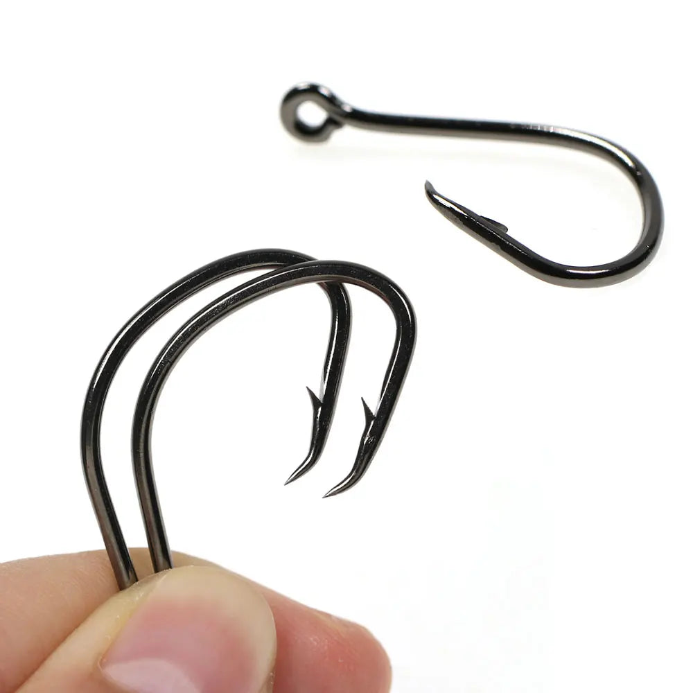 Bimoo 100PCS #1/0~#8/0 Light Offset Circle Fishing Hook For Live Bait Hook Corrosion Resistant Saltwater Freshwater Fishing
