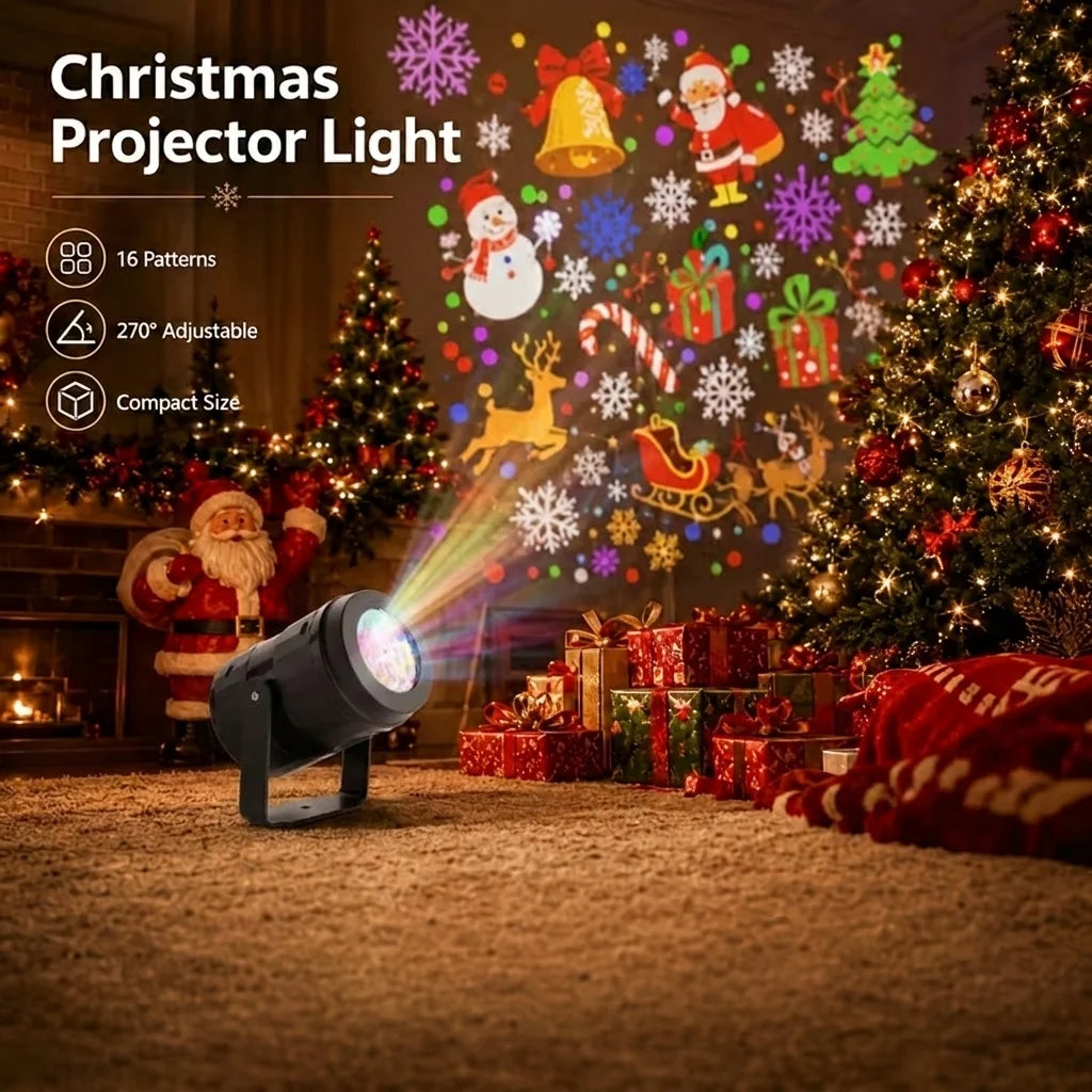 USB rotating Christmas holiday pattern projector light