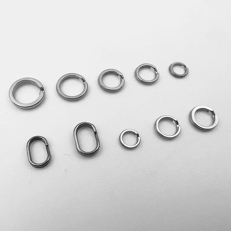 ShareShark 200pcs/box High-Strength Stainless Steel Split Rings for Fishing Lures Loop Corrosion-Resistant Connector Rings
