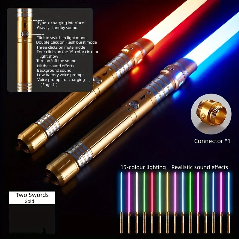 Gravity-Sensing Light-Up Saber Sword - Seasonal & Holiday from Linloft.