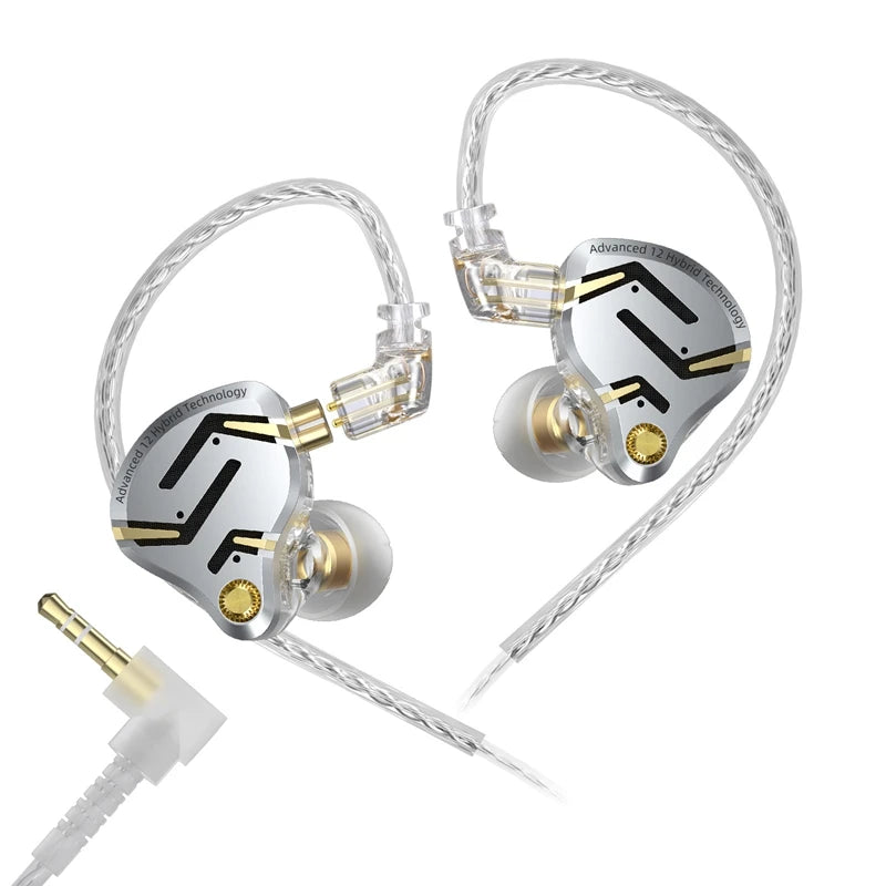KZ ZS12 PRO 2 1DD + 5BA Hybrid HiFi In Ear Earphones Improved Bass Monitor Headphones Detachable Wire Earbuds Gaming Headest - Electronics & Accessories from Linloft.