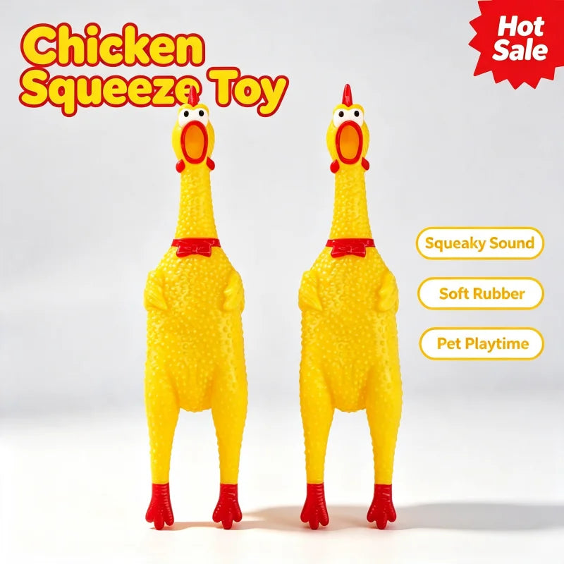 2 Pcs Screaming Chicken Dog Toy Latex Squeaky Chew Toy Bite Resistant Molar Interactive Training Pet Vent Toy - Pet Supplies from Linloft.