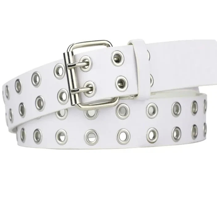 Double-Pin Goth Leather Belt - Apparel & Accessories from Linloft.