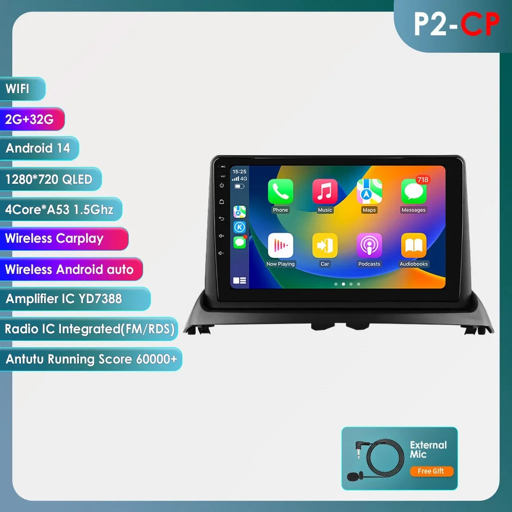 Hizpo 6115 Wireless CarPlay Autoradio for Renault Clio 2 2000-2012 Car GPS Radio Multimedia 2 Din Android 4G AI Voice 360 Camera - Fishing Tackle from Linloft.