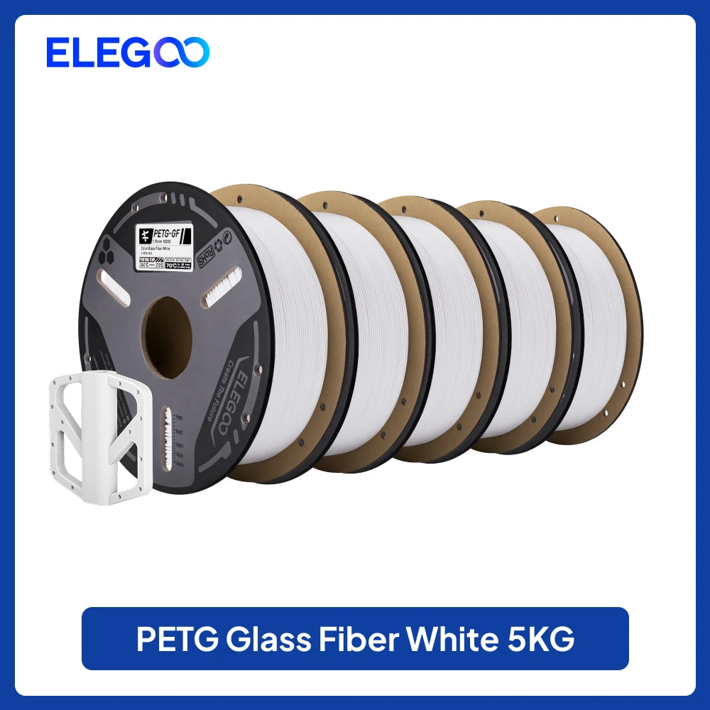 ELEGOO PETG-GF Glass Fiber Filament 1.75mm Gray 1KG,High Stiffness,Electrical Insulation,Fits for Most FDM 3D Printers - 3D Printing Accessories from Linloft.