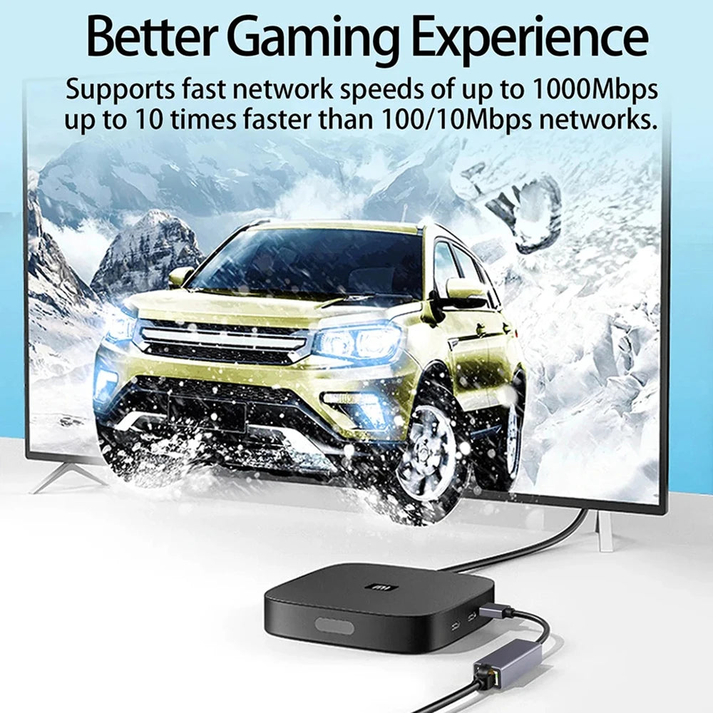 Kebidumei USB Type C Wired Ethernet Gigabit Adapter 1000Mbps USB3.0 RJ45 Network Card For MacBook PC Window Android Lan Internet
