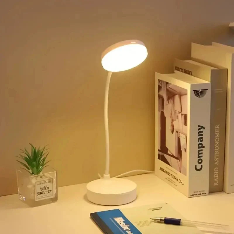 3-Level Dimmable Wireless LED Desk Lamp, Plug-in Powered Touch Control Table Light. Portable Night Light for Bedroom, Study Room