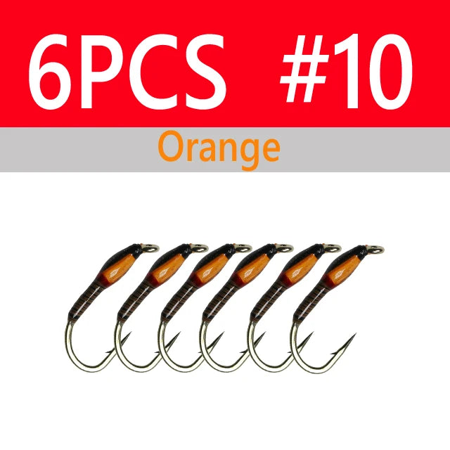 UV Glow Buzzer Nymph Flies, 6-Pack - Fishing Tackle from Linloft.