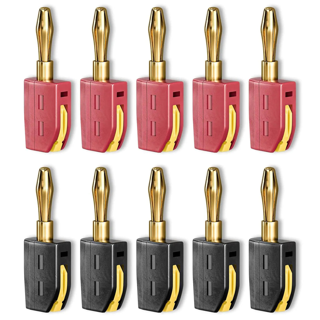 1/2/4Pcs 4mm Banana Plug High Current Quick Connect Gold-Plated Banana Connector 32A Red&Black No Solder Wire Connectors