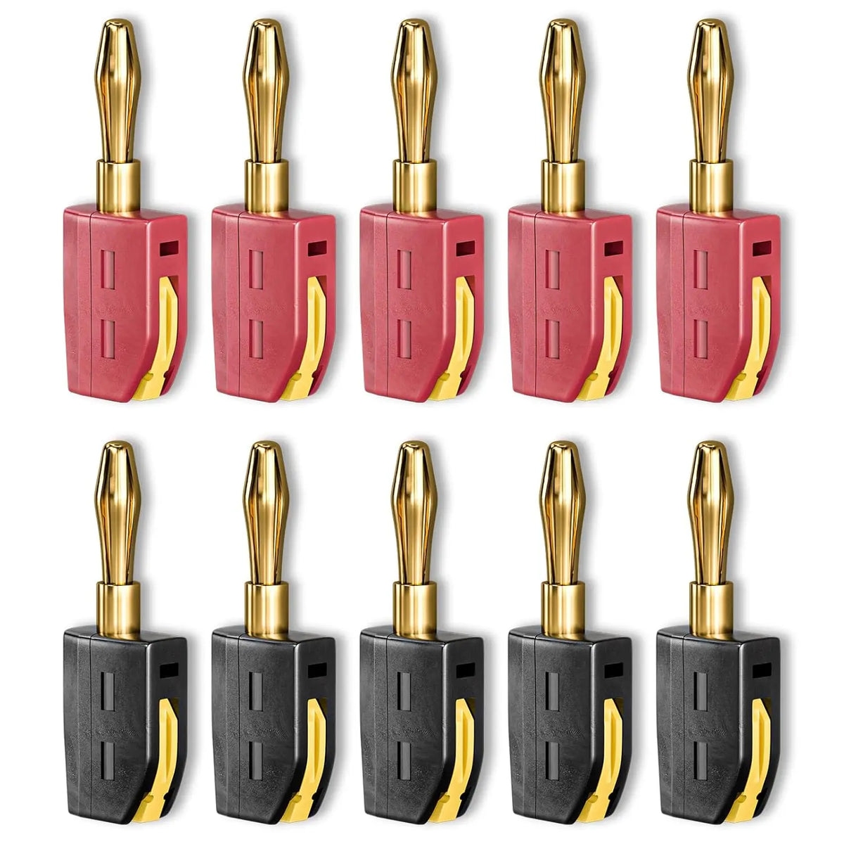 1/2/4Pcs 4mm Banana Plug High Current Quick Connect Gold-Plated Banana Connector 32A Red&Black No Solder Wire Connectors