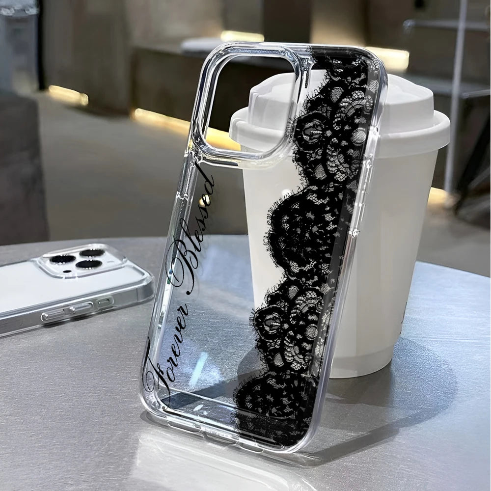 Clear Black Lace Bumper iPhone Case - Electronics & Accessories from Linloft.