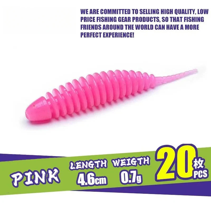 Tiny Soft Worm Lures, 20-Pack - Fishing Tackle from Linloft.