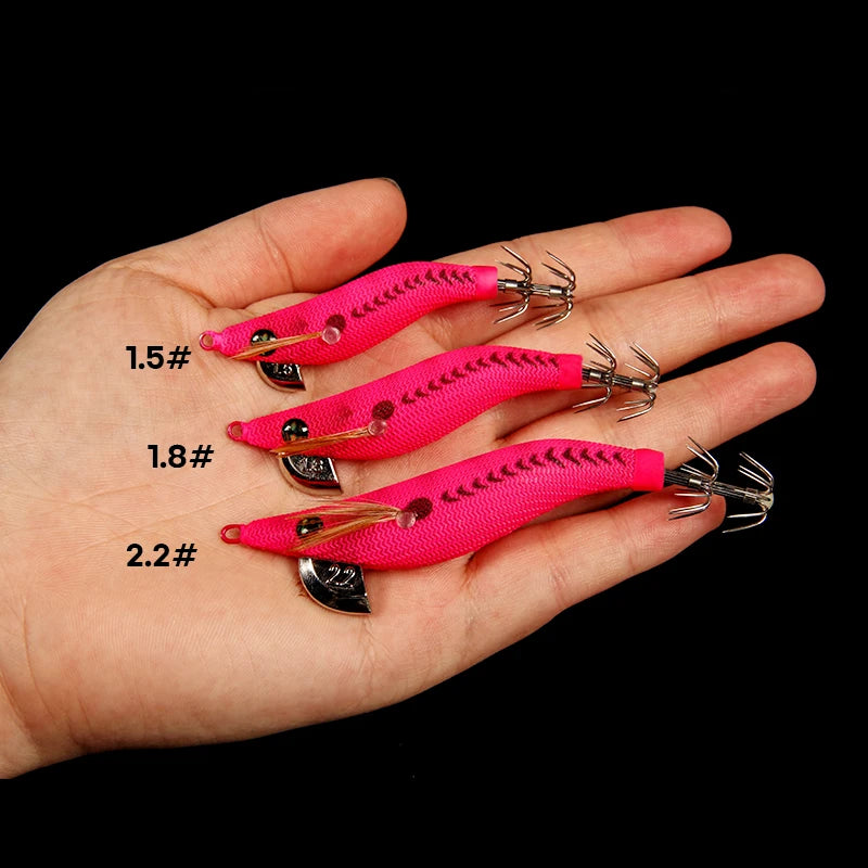 LETOYO Mini Squid Lure 1.5-2.2# Luminous Squid Jig Artificial Bait Cuttlefish Squid Bait Webfoot Octopus Fishing Lures