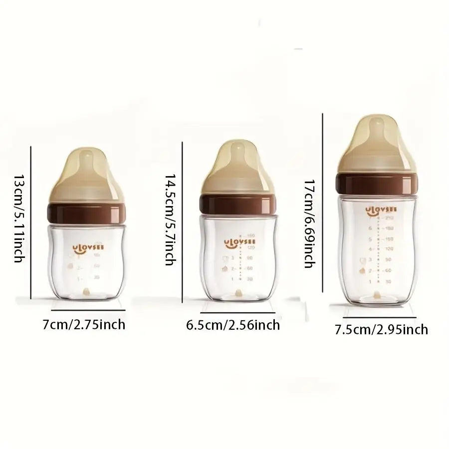 4oz,8oz High Borosilicate Glass Baby Bottles, Wide-Neck Glass Feeding Bottle, Milk Bottle with Bottom Air Balance Hole/Valve, Perfect Gift for Newborn - Toys & Games from Linloft.