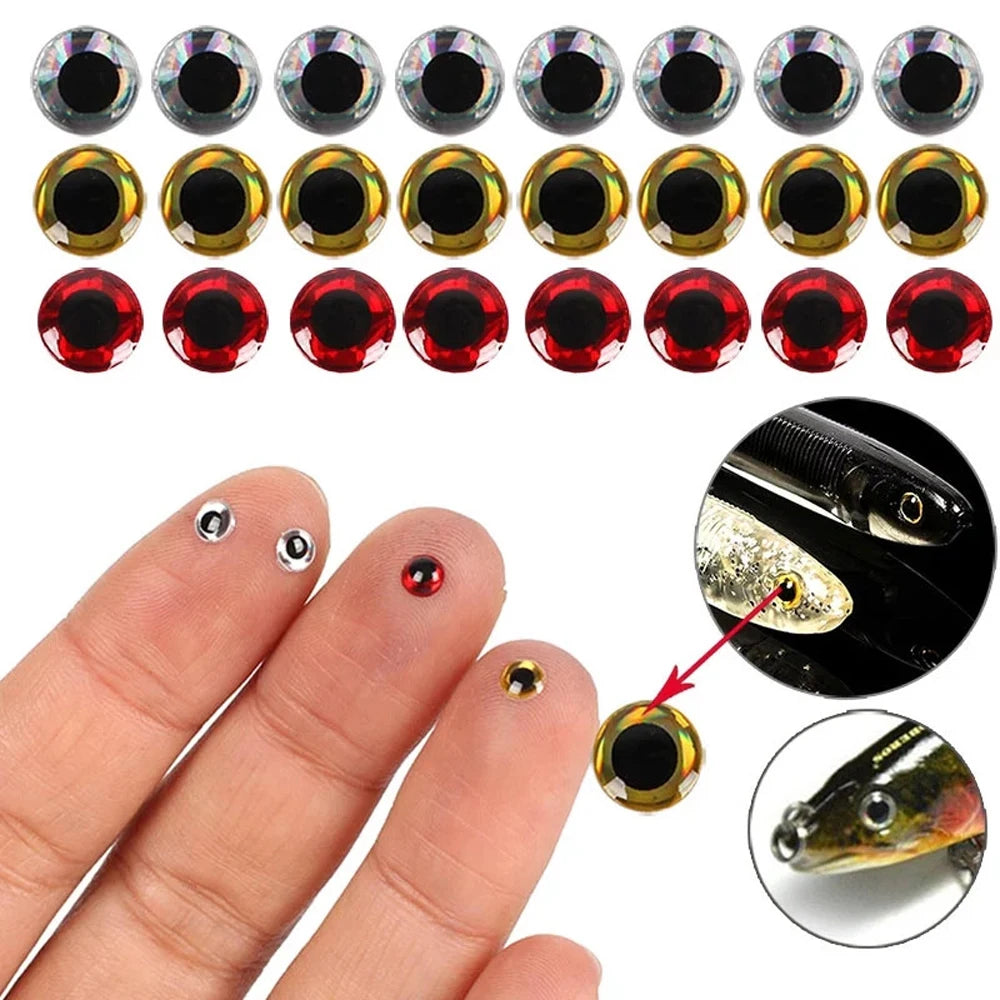 Fly Fishing Eyeball Holographic Simulation 3mm 4mm 5mm 6mm Fishing Lure Eyes Artificial Fish Eyes 3D Fish Eyes DIY Eyes
