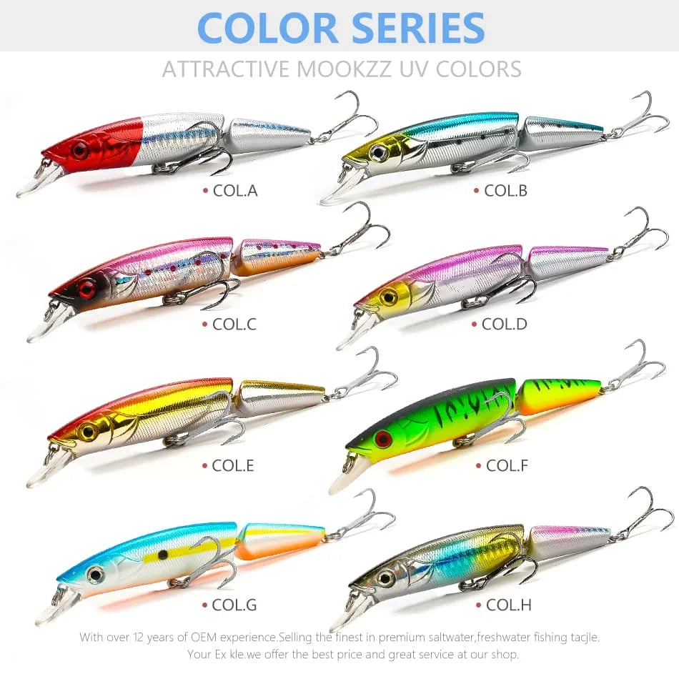 120mm 22g MOOKZZ Best Price Floating Two sections Jerking bait  Fishing Lures Artificial Baits tackles