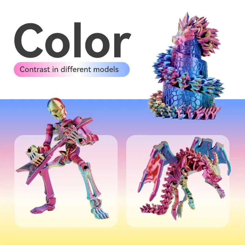 Conjure Silk PLA Rainbow Matte Multi-Color 1.75mm Dual/Tri Colors Fast Filament Plastic 1KG For 3D Printer Materials - 3D Printing Accessories from Linloft.