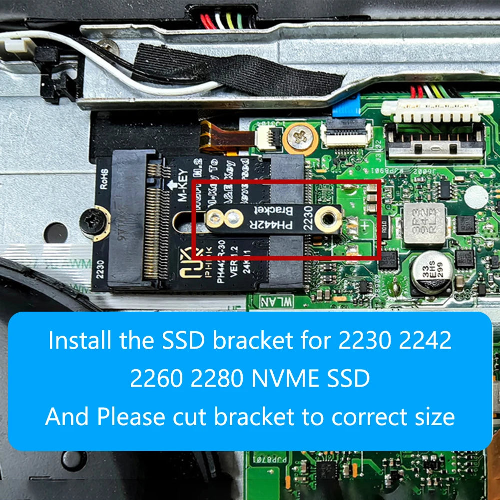 M.2 A+E To NVME SSD Adapter A/E Key To M Key PCIE 4.0 Riser Card M2 WIFI Interface for Laptop Mainboard SSD 2280