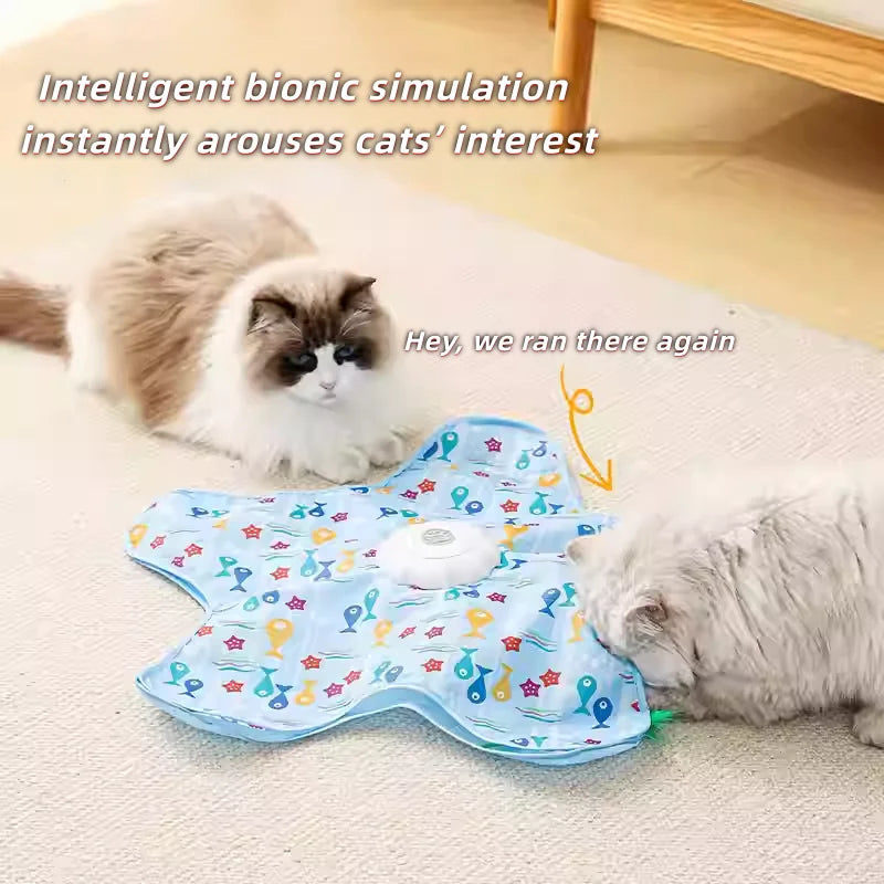 2026 funnyAutomatic Turntable Cat Toy Interactive Hunting Cover Teasing Stick Pet Play Cover Hide and Seek Toy for Cats and Pets - Pet Supplies from Linloft.
