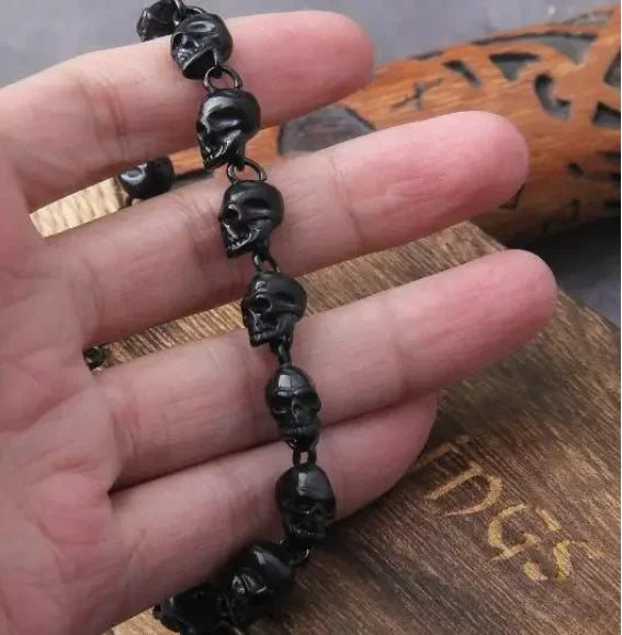 Stainless steel new design men punk skull chain bracelet men fashion stainless steel charm bracelet jewelry with box - Bracelets from Linloft.