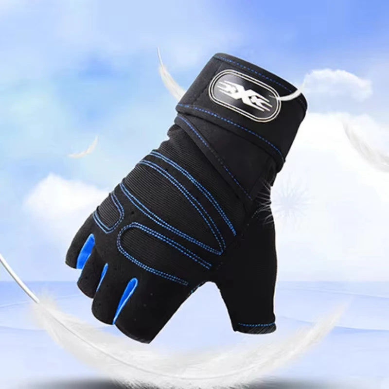 Half Finger Gym Gloves with Wrist Wrap