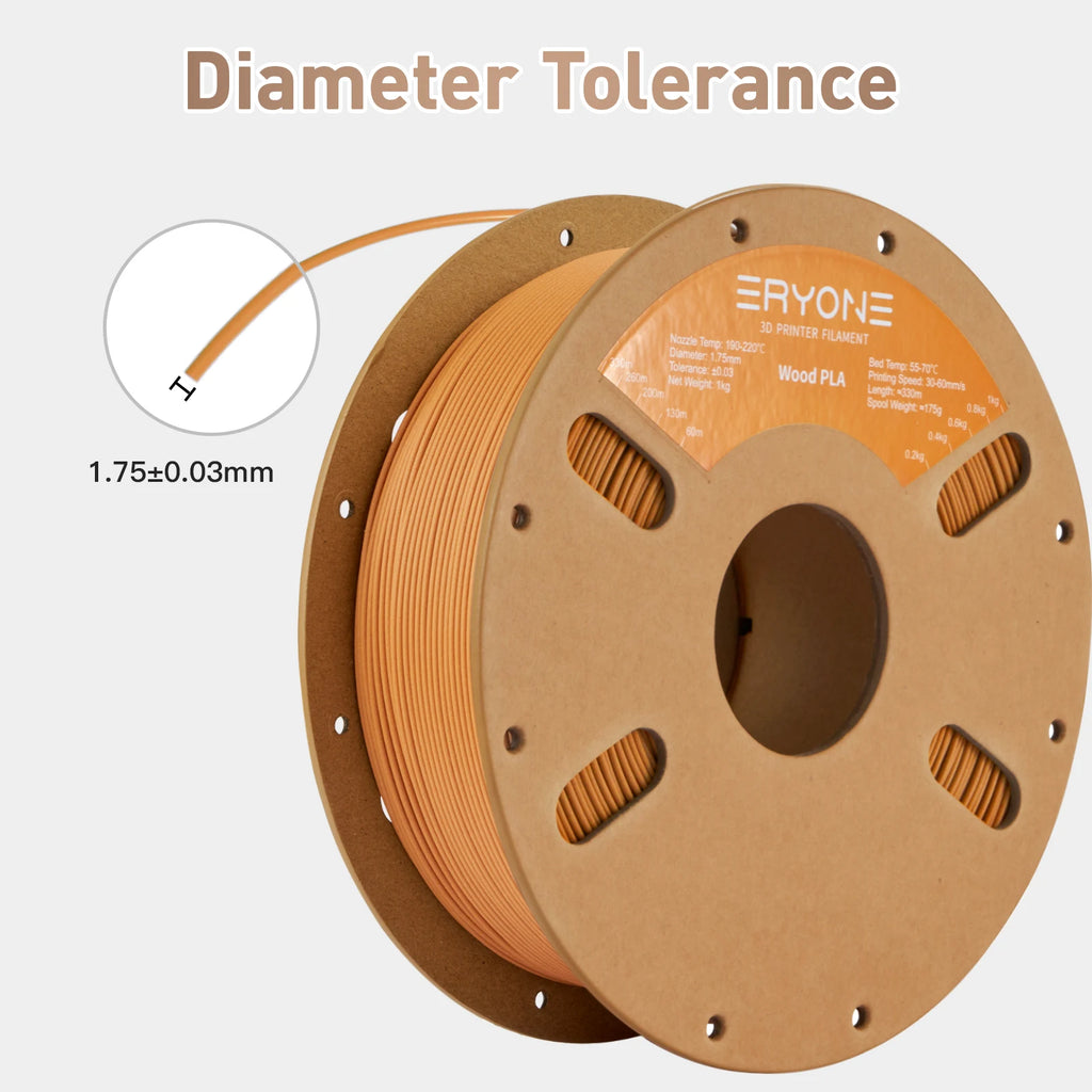 ERYONE 1kg/3KG/10KG Wood PLA Filament 3D Printer PLA Filament 1.75mm +/- 0.03mm, PLA Filament 1KG Cardboard Spool(2.2LBS) - 3D Printing Accessories from Linloft.