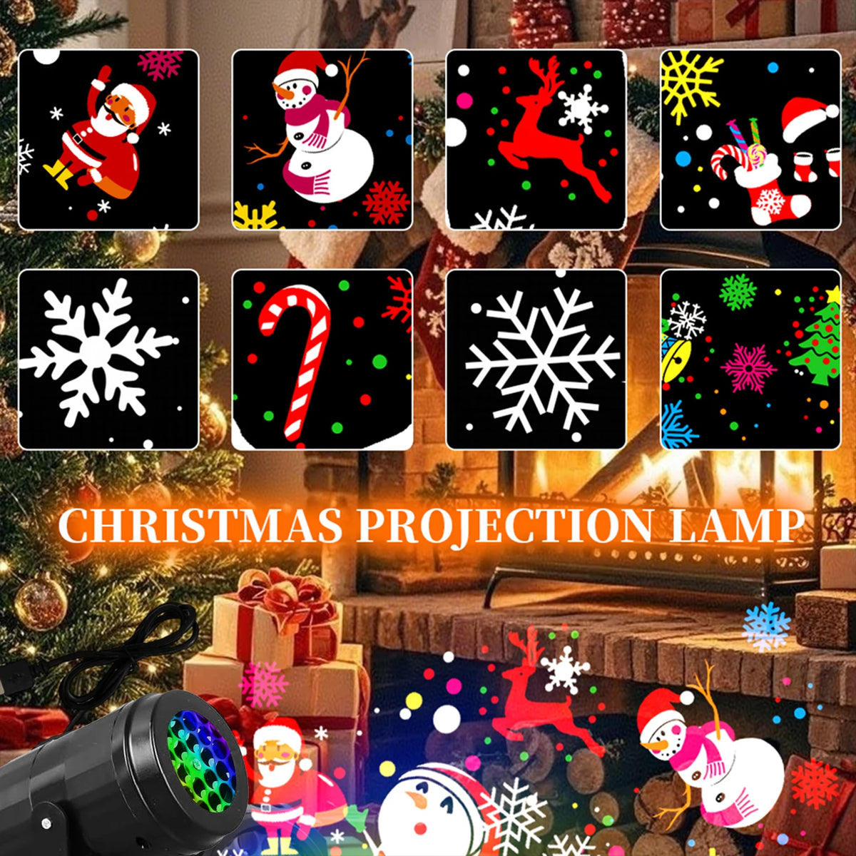 LED Christmas Projector with 16 Patterns - String & Fairy Lights from Linloft.