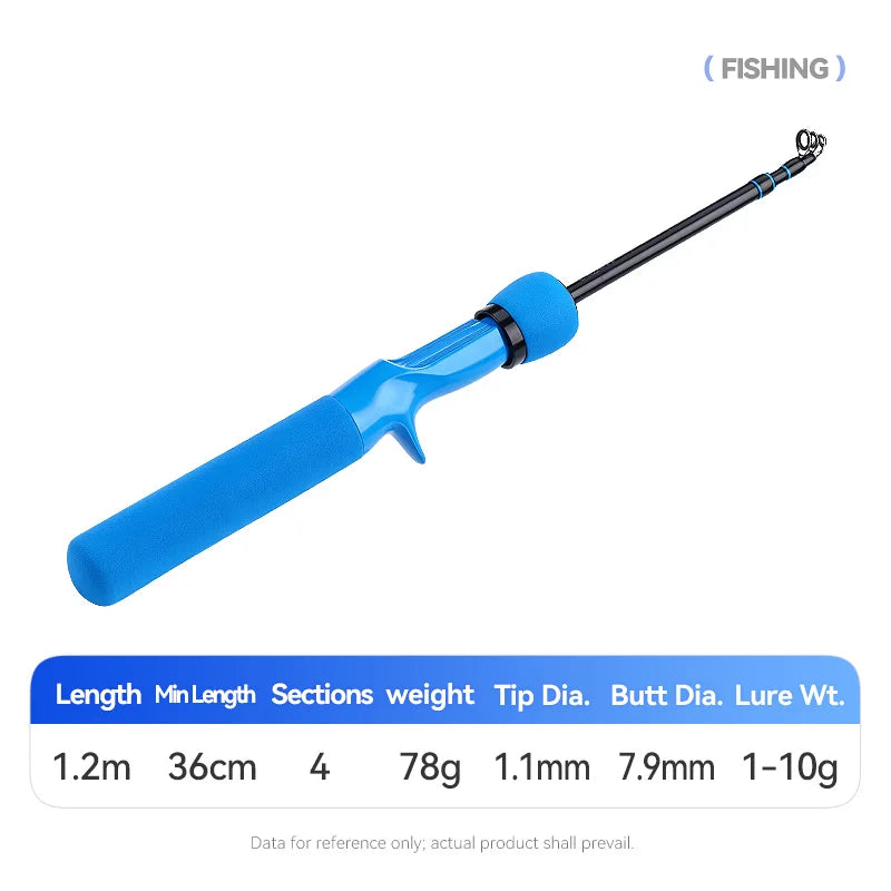 Compact 1.2m Telescopic Lure Rod - Fishing Tackle from Linloft.