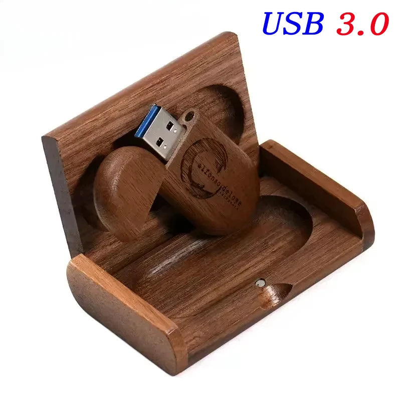 Wedding Gift USB 3.0 Stick 64GB Custom Logo Wooden Box Flash Drives 32GB Pendrive Free Sample U Disk 16GB 8GB 4GB Memory Stick - Electronics & Accessories from Linloft.
