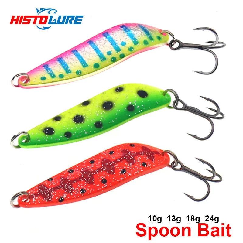 HISTOLURE Fishing Spoons Lure10g13g Metal Spoon Sequin Hard Bait Fishing Lures For Striped Bass - Fishing Tackle from Linloft.