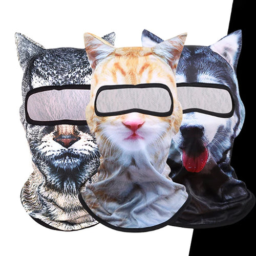 3D Cat Face Ski Balaclava - Apparel & Accessories from Linloft.