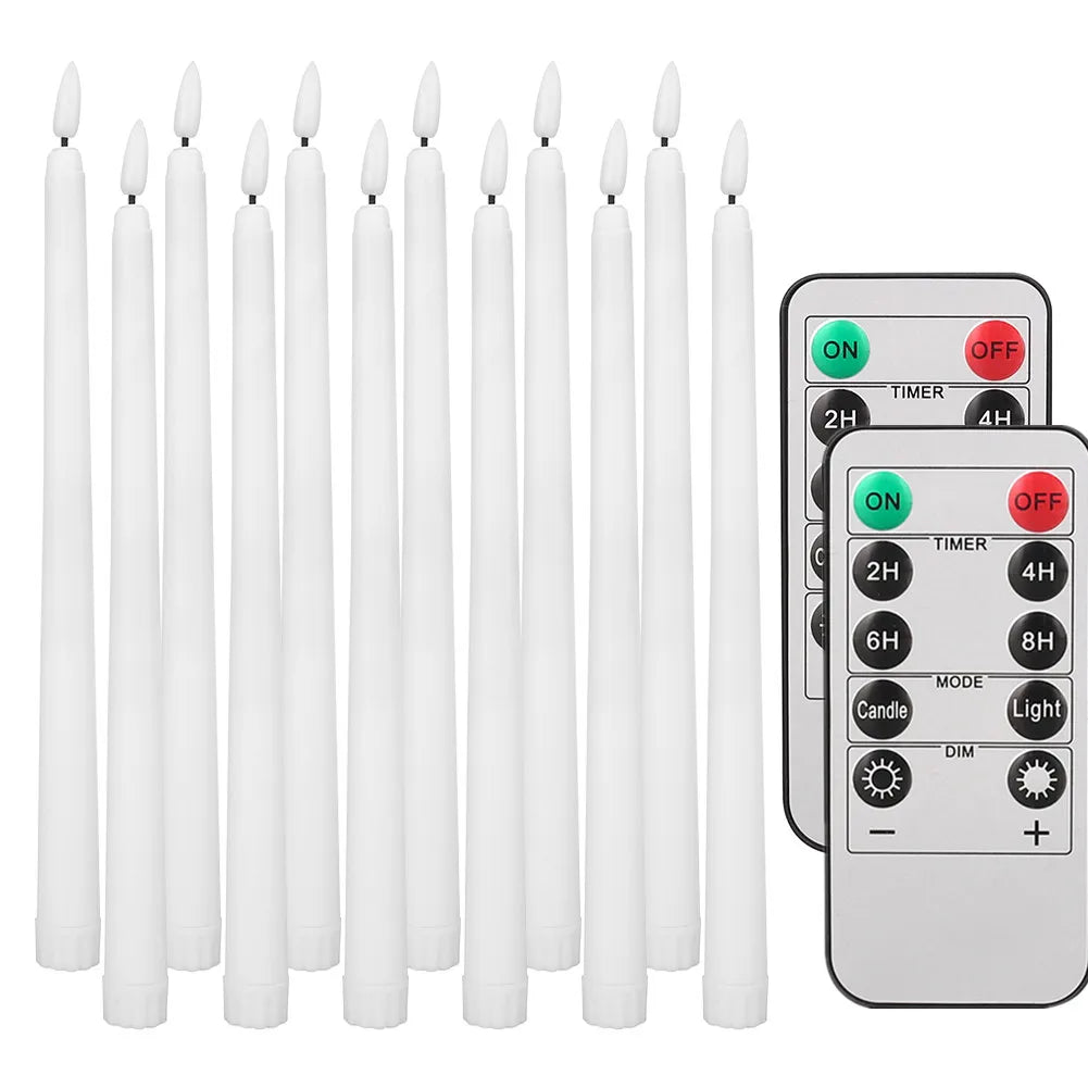 Flameless Taper Candles with Remote Control Flickering LED Candles Taper Warm White Light LED Candlesticks for Christmas Wedding - Seasonal & Holiday from Linloft.