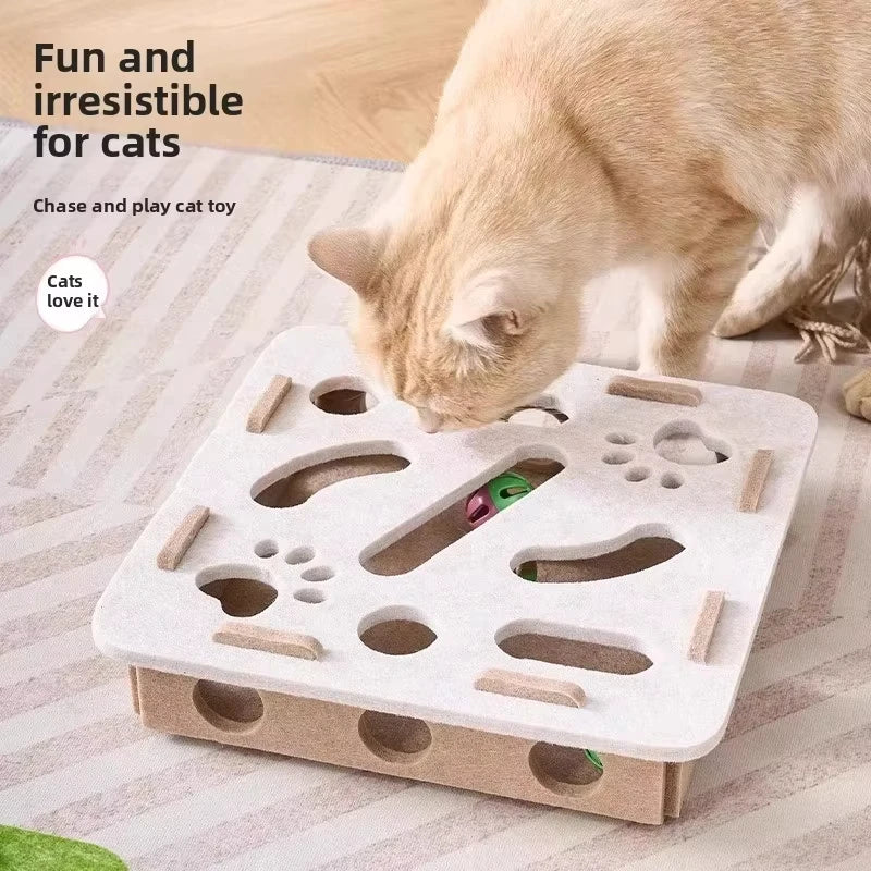 Cat Felt Puzzle Box Interactive Toy