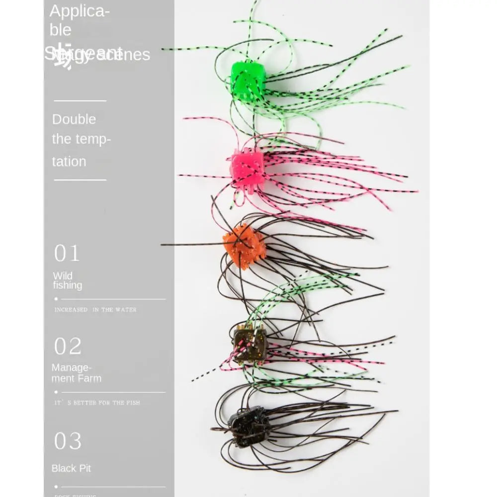 5PCS 11mm 4g Rubber Dice Soft Fishing Bait Dice BFS Fishing Lure Silicone Worm Freshwater Bass Handmade Artificial Tackle