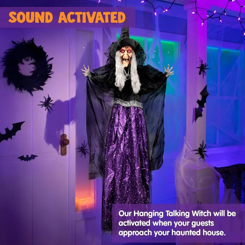 Animated Talking Witch Halloween Decoration - Seasonal & Holiday from Linloft.