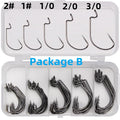 50pcs Crank Hook Set 8#-3/0 Fishing Hooks Saltwater Soft Worm Lure Wide Gap Offset Fishhook Jig Fish Hook For Carp Pike with Box