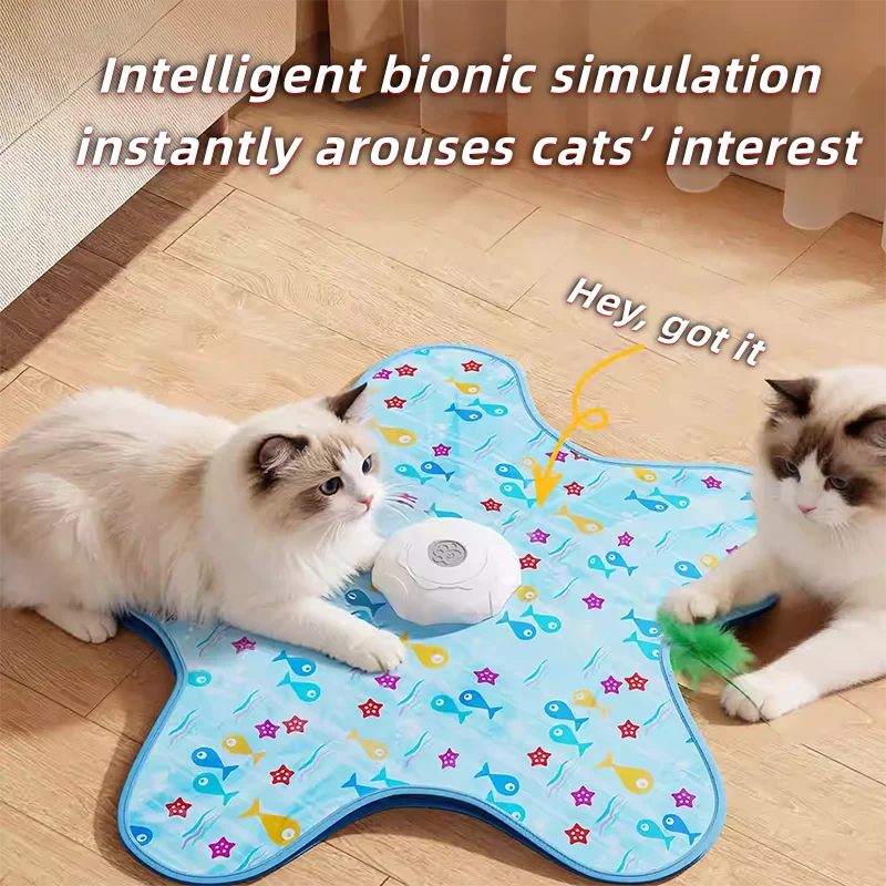 2026 funnyAutomatic Turntable Cat Toy Interactive Hunting Cover Teasing Stick Pet Play Cover Hide and Seek Toy for Cats and Pets - Pet Supplies from Linloft.