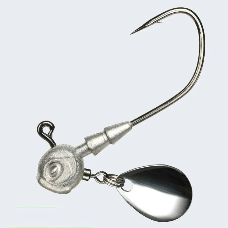 Fishing Jig Head Hook with Spinner Rotation Spoons Lure 4X Quick Penetration Strengthen Worm Hooks 3.5g 10g Lot 5 Pieces SALE