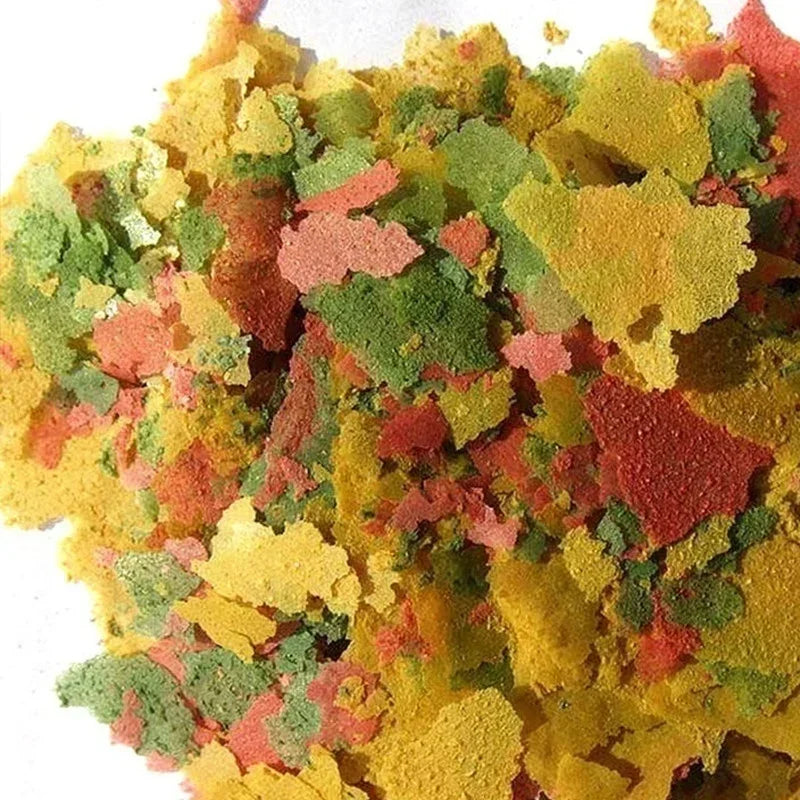 New 100g/pack Tropical Ornamental Fish Thin Slice Food Aquarium Fish Feed Fish Seedling Fattening Food Family Fishing Accessory