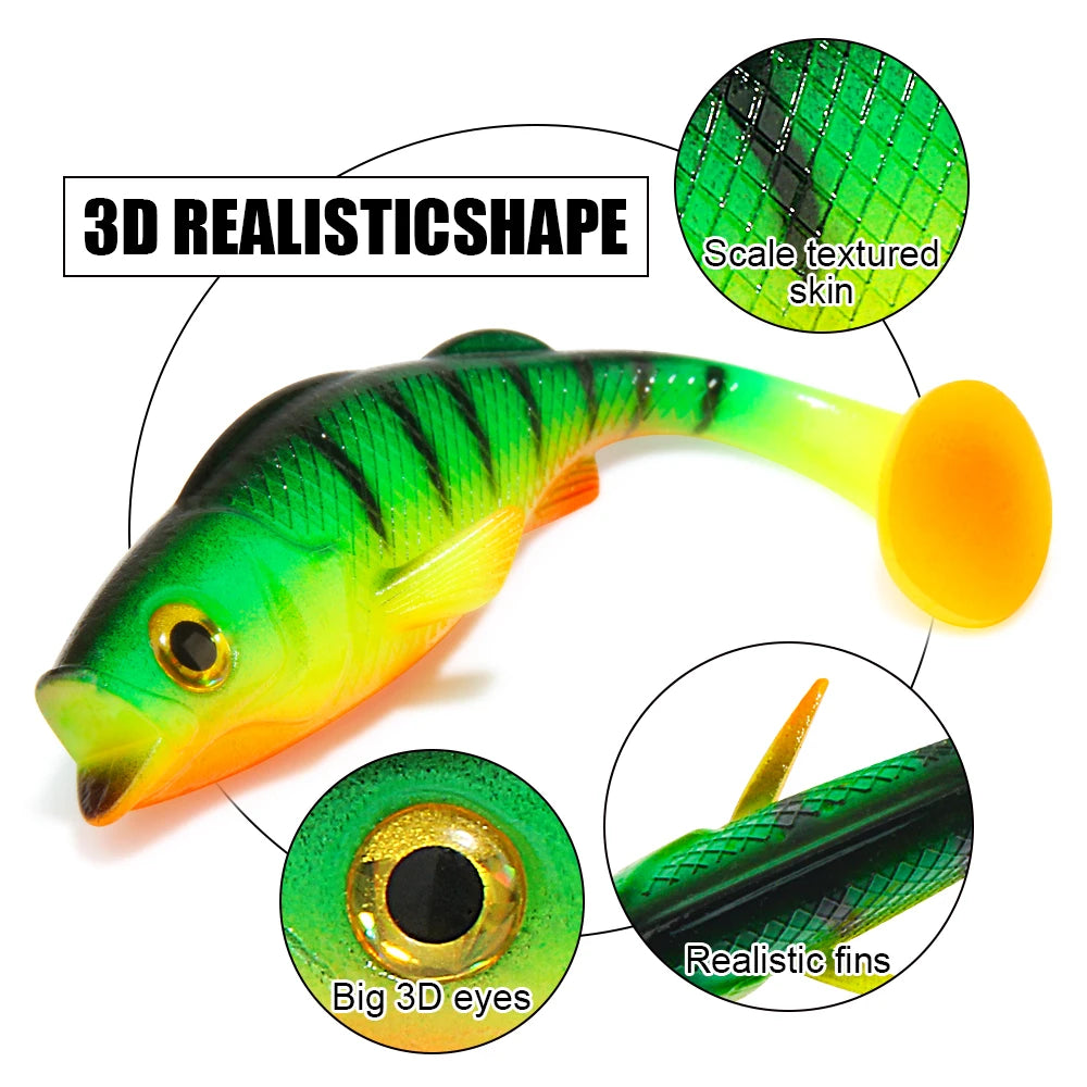 Vigour Perch Swimbait Pike Perch Zander Soft Bait Uv 7cm 11cm 14cm Dropshot Weedless Rubber Fish Scented Shad For Jig Head Rig