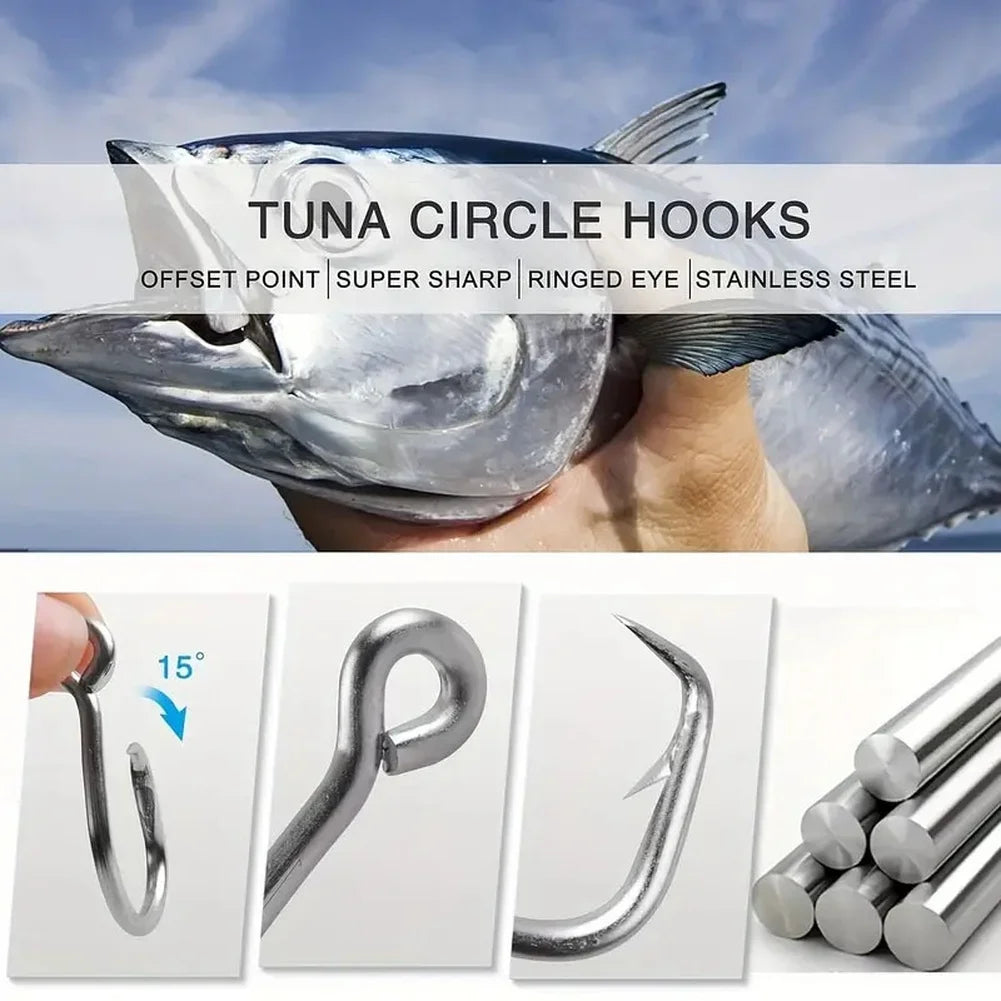 Stainless Steel Fishing Hooks 14/0 16/0 18/0 Large Fish Hook For Shark Sturgeon Tuna Saltwater Fishing Accessories