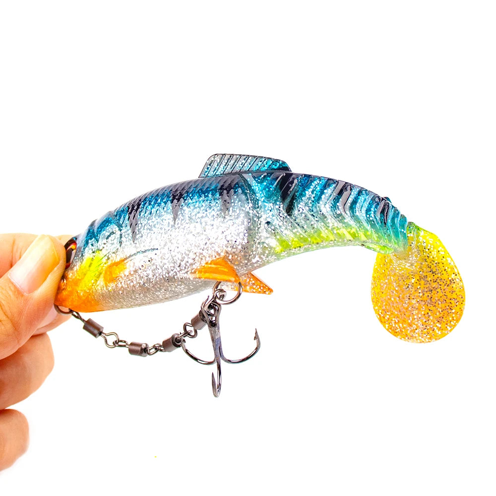 Magnisher Quality Soft Baits 10cm/13.5cm T-tail Silicone Fishing Lures with Hook Wobble Soft Lures Worm for Bass Trout Fishing