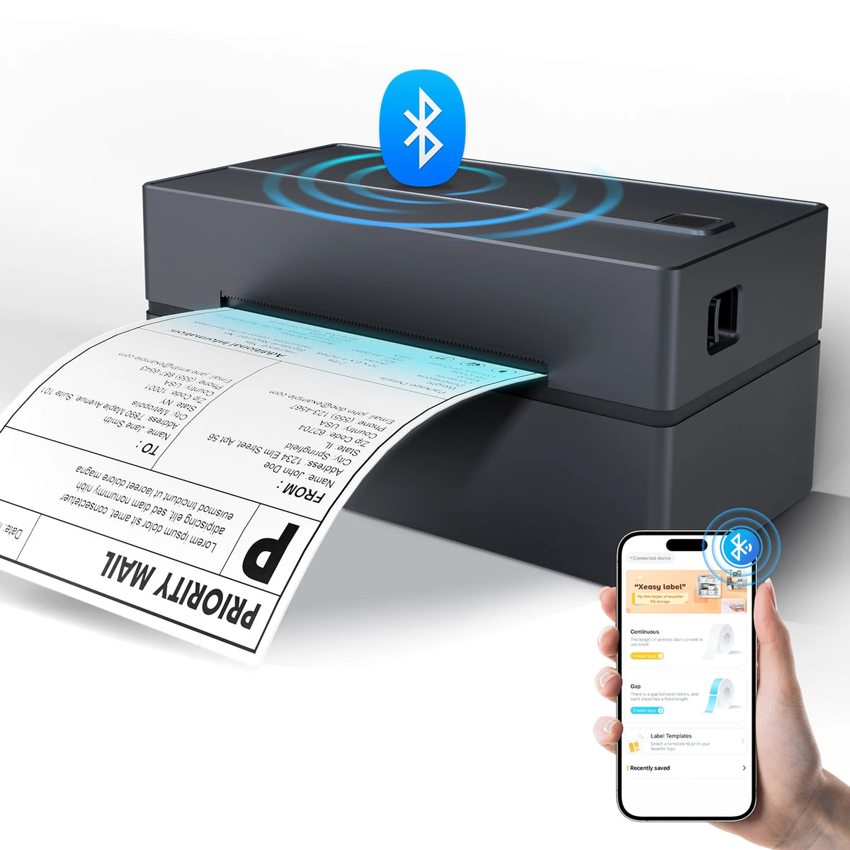 Portable Bluetooth Thermal Label Printer, 4x6 - Electronics & Accessories from Linloft.