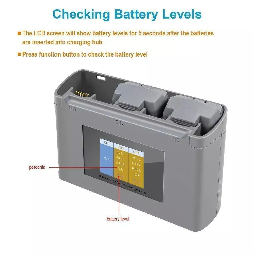 Digital Display Charging Hub For DJI Mini 2 Battery Charger for DJI Mini 3 Pro/Mini SE/Mini 2/Air 2S Power Bank Drone Accessory - Electronics & Accessories from Linloft.