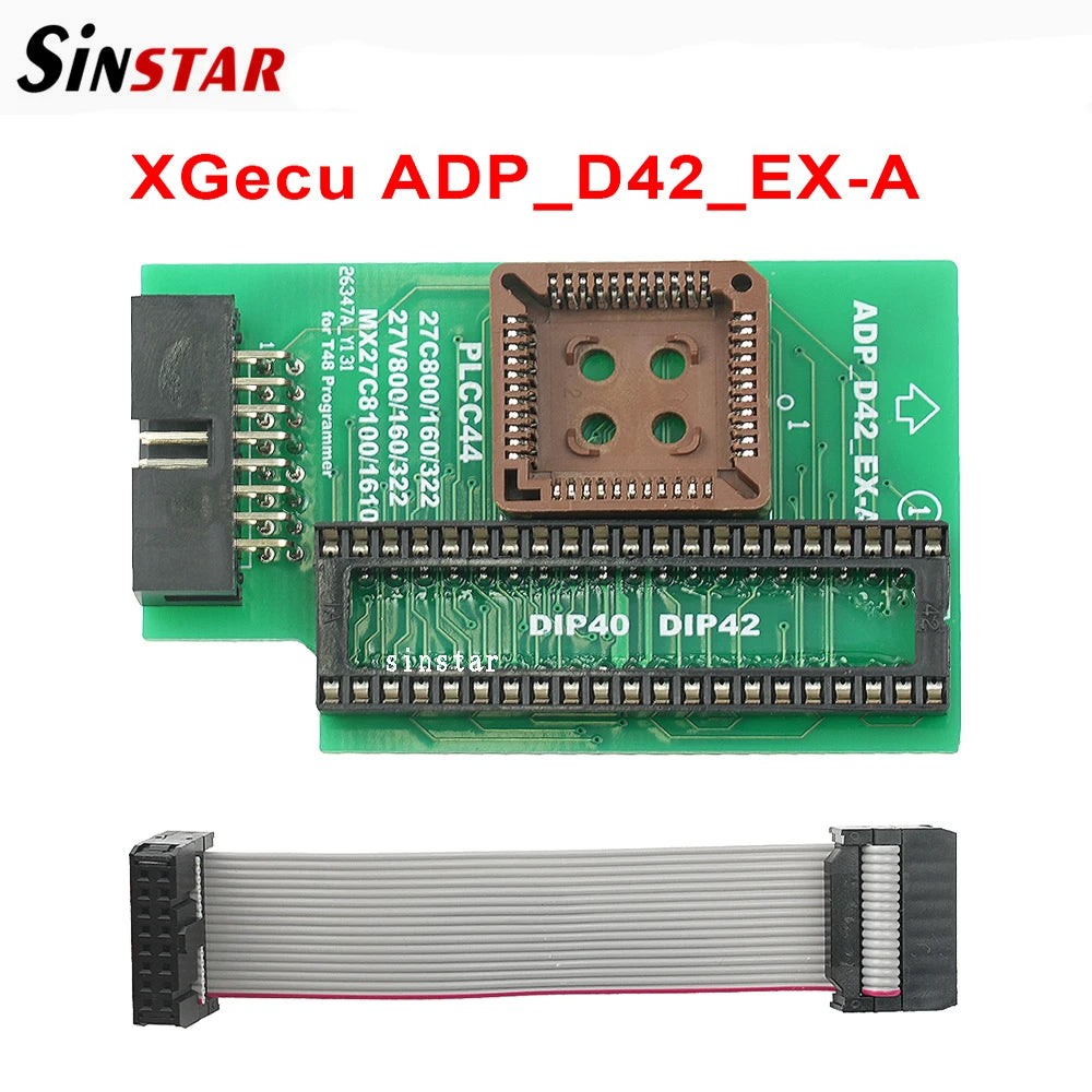 XGecu ADP_D42_EX-A Adapter with Black ZIF Socket for PLCC44 DIP42 27Cxxx 27Vxxx EEPROM for T48(TL866-3G) Only - Electronics & Accessories from Linloft.