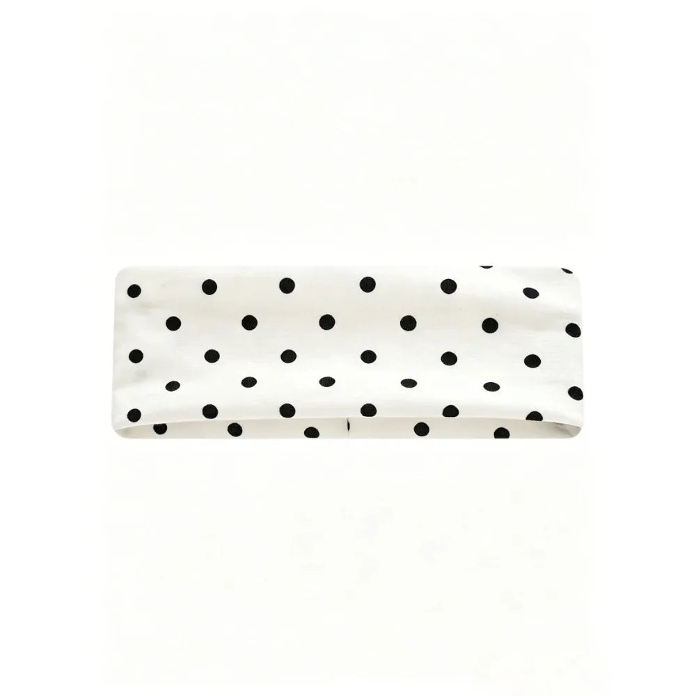 4pcs/set Ladies Polka Dot Print Wide-Edge Elastic Hair Band Face Makeup Sports Headband Stylish Hair Accessory for Women - Apparel & Accessories from Linloft.