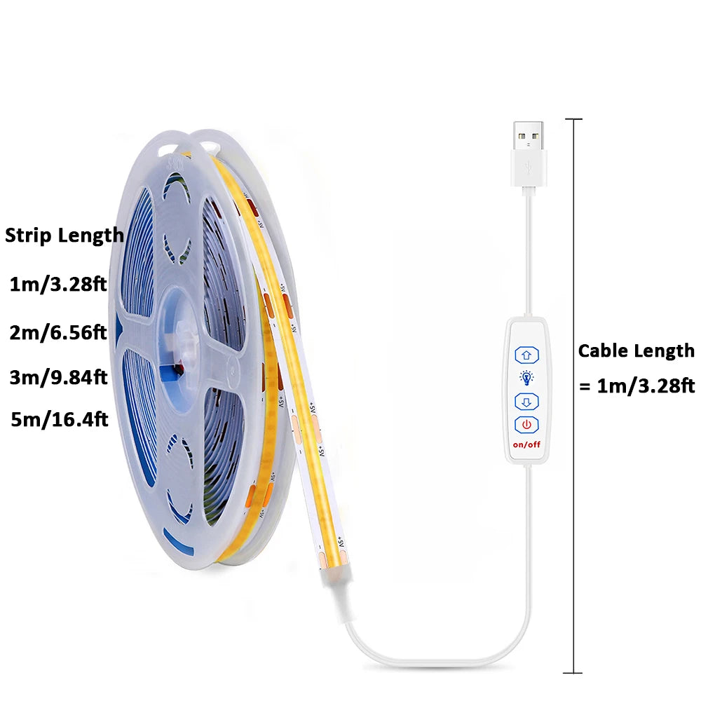 USB LED Strip Lights with Dimmer