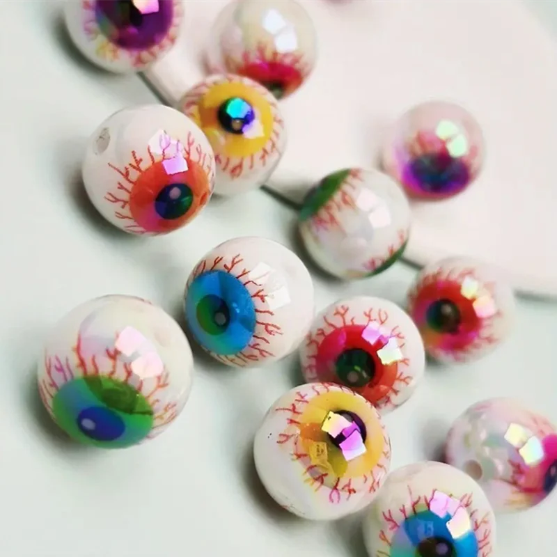 Evil Eye Acrylic Spacer Beads, 10 Pieces - Bracelets from Linloft.